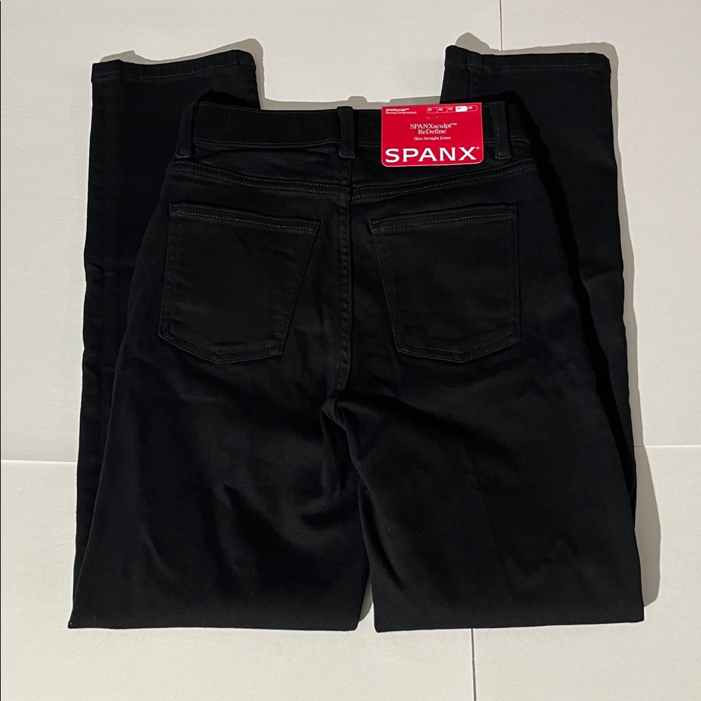 Spanx SPANXsculpt ReDefine Slim Straight Jeans sz 0 NEW! Black Denim - Picture 6 of 10